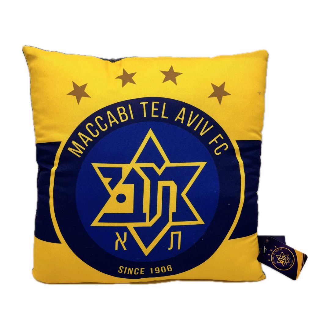 Maccabi Tel Aviv logo square pillow